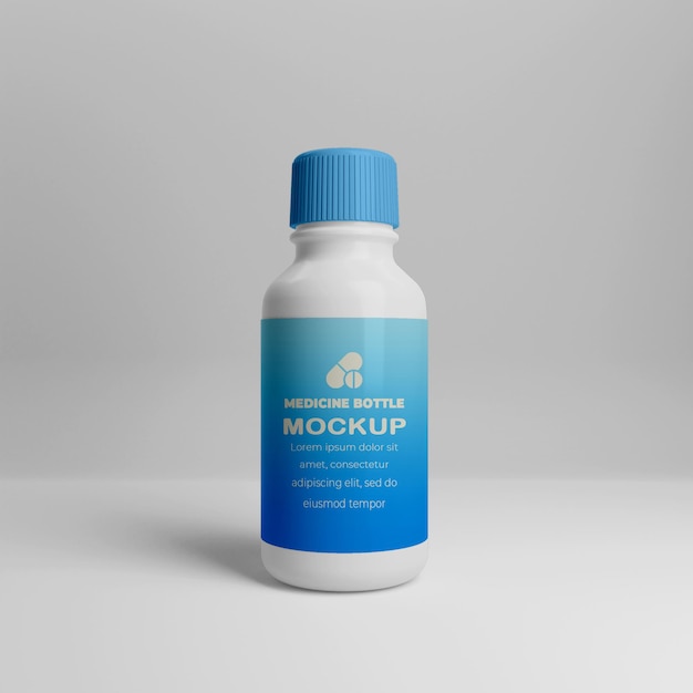 3d Realistic Medicine Bottle Mockup