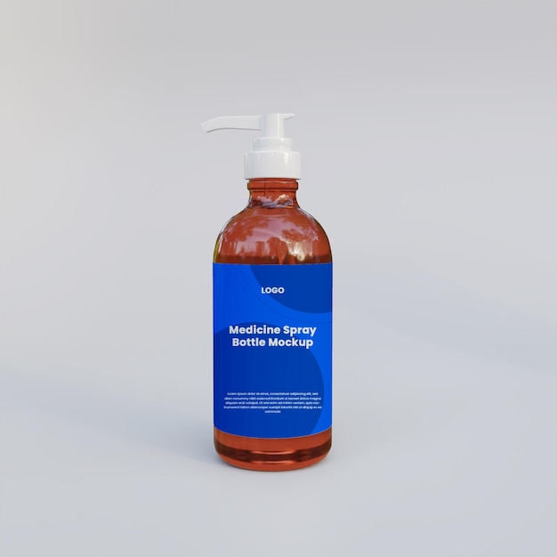 3D Realistic Medicine Bottle Mockup