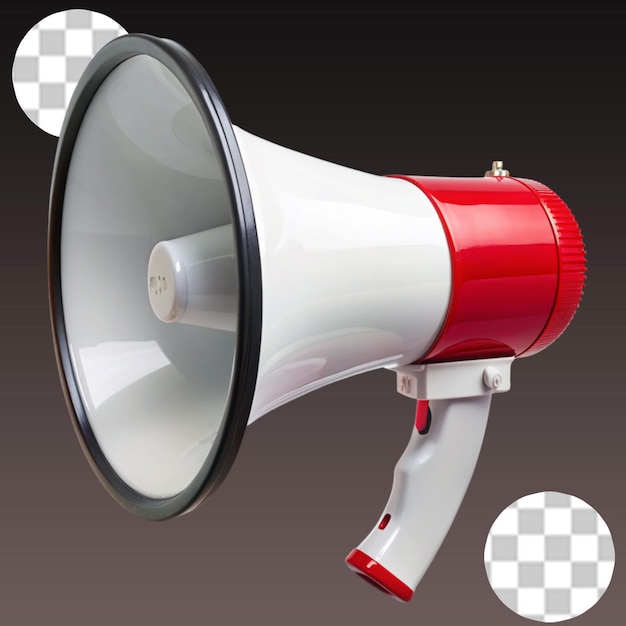 PSD 3d realistic megaphone on transparent background