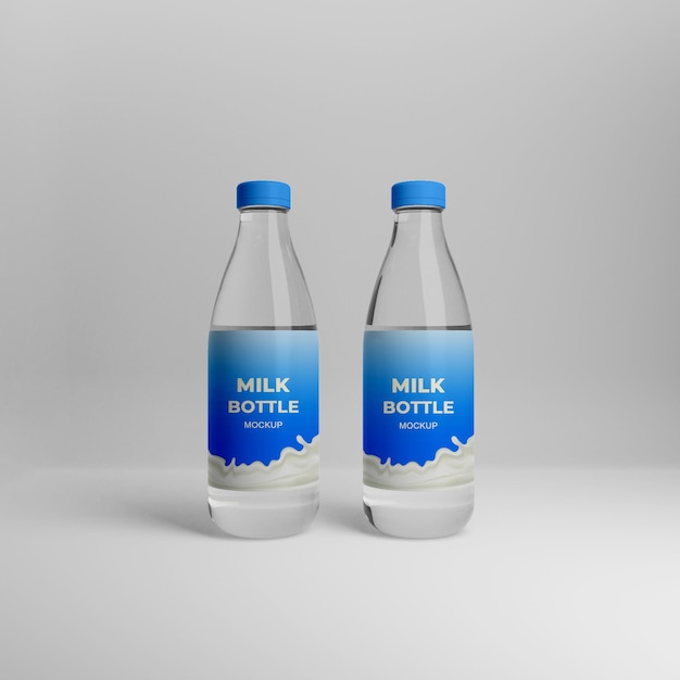 Mockup di bottiglia di latte realistico 3d