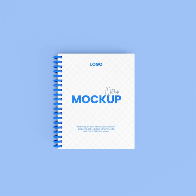 PSD 3d realistic notebook mockup design