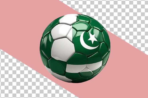 パキスタンの国旗を掲げた 3d リアルなサッカーボール