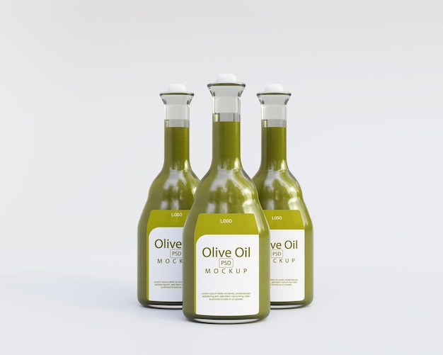 Mockup di olio d'oliva realistico 3d
