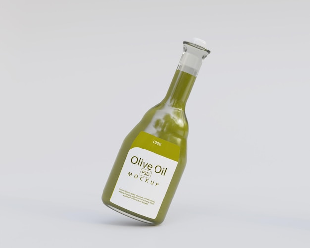 3d realistic olive oil mockup