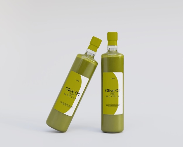 PSD 3d realistic olive oil mockup