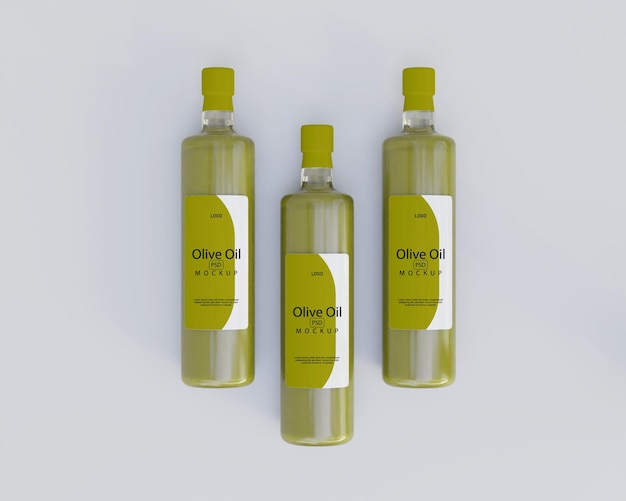 3d realistic olive oil mockup