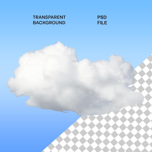 透明な背景に隔離された 3D リアルなオーバーレイの雲