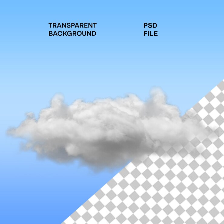 PSD 3d realistic overlay clouds isolated on transparent background real transparency effect