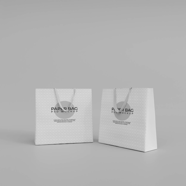 3d Realistic Paper Bag Mockup