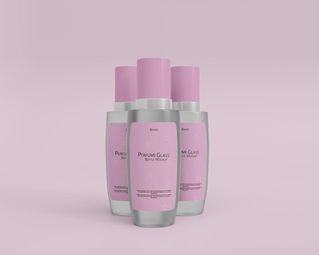 PSD mockup di bottiglia di profumo realistico 3d