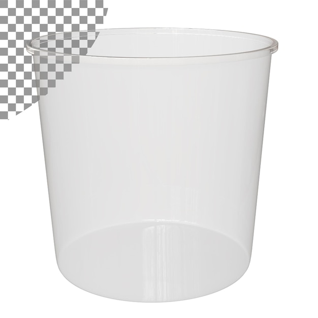 PSD 3d realistic plastic clear container rendering