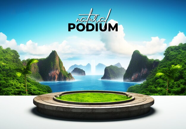 3d realistic podium background for product display