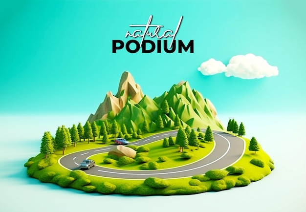 PSD 3d realistic podium background for product display