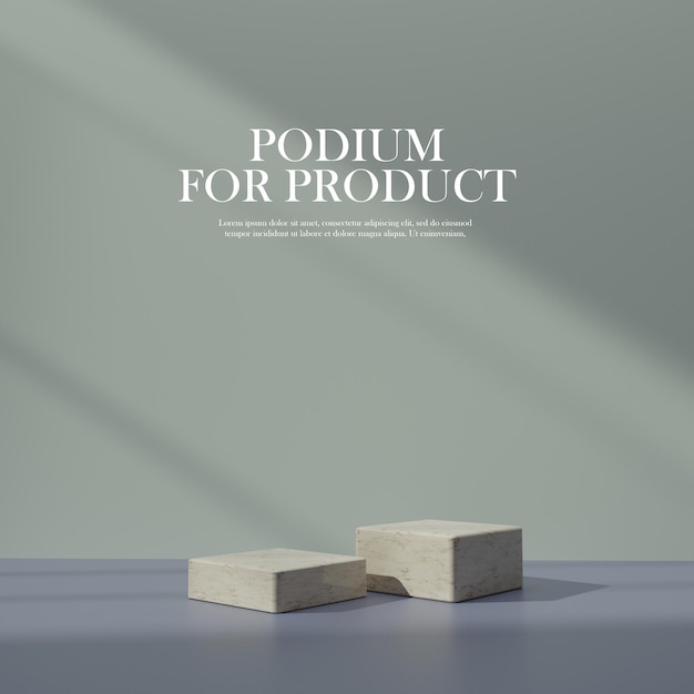 PSD podio realistico 3d con effetto di sovrapposizione delle ombre per la presentazione del prodotto
