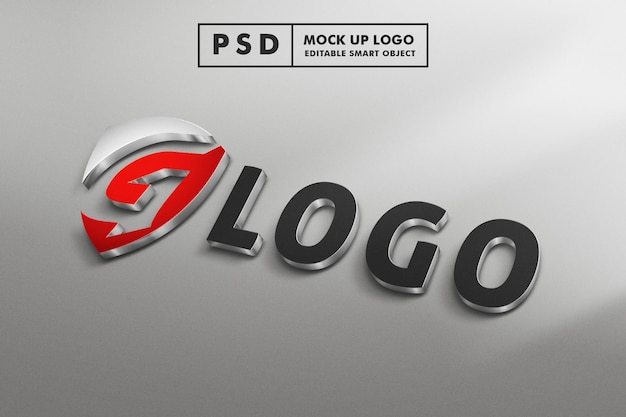 PSD mockup di logo psd realistico 3d