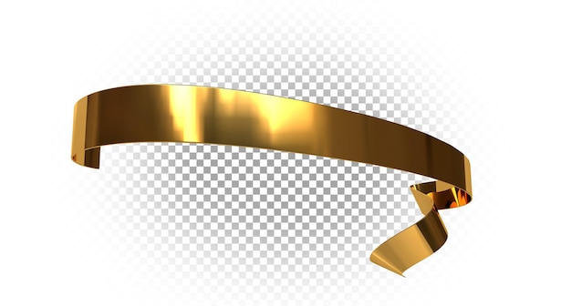 3d realistic Ribbon banner Gold realistic label design Transparent template mockup