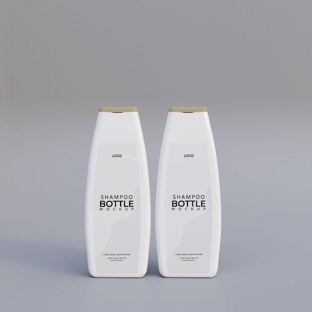 3d realistic shampoo bottle mockup