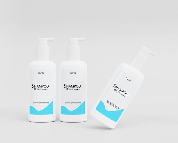 Mockup di bottiglia di shampoo realistico 3d