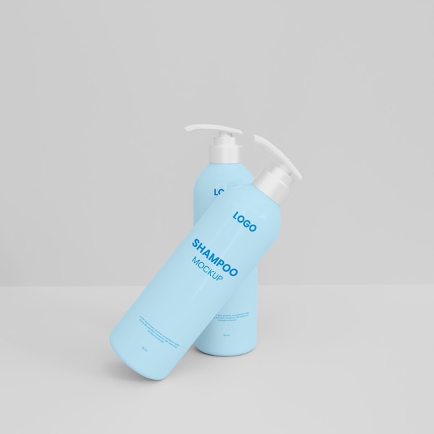 PSD 3d realistic shampoo mockup