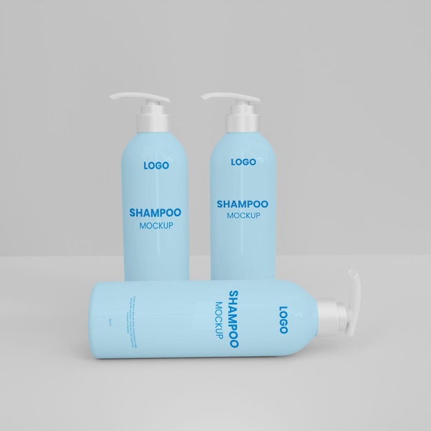 3d realistic shampoo mockup