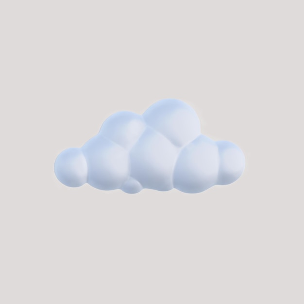 PSD 3d realistic simple clouds white