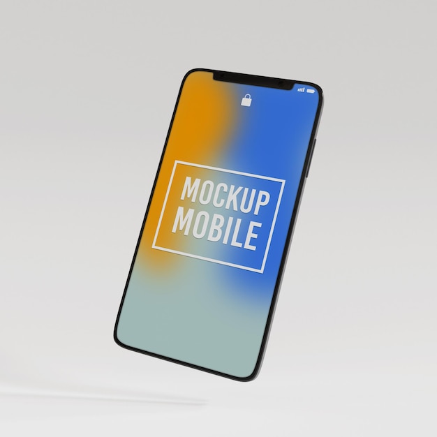 3d realistic Smartphone mock up template with editable layer