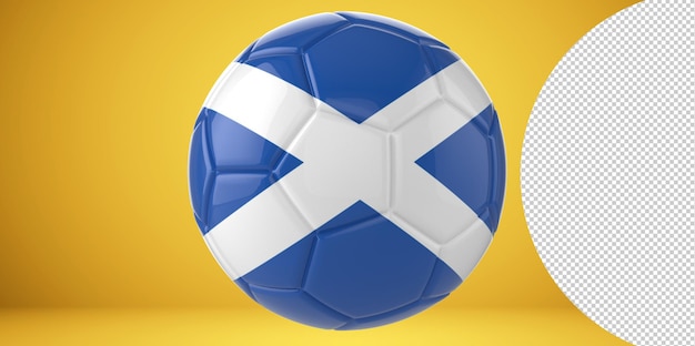 3d realistic soccer ball with the flag of scotland on it isolated on transparent png background