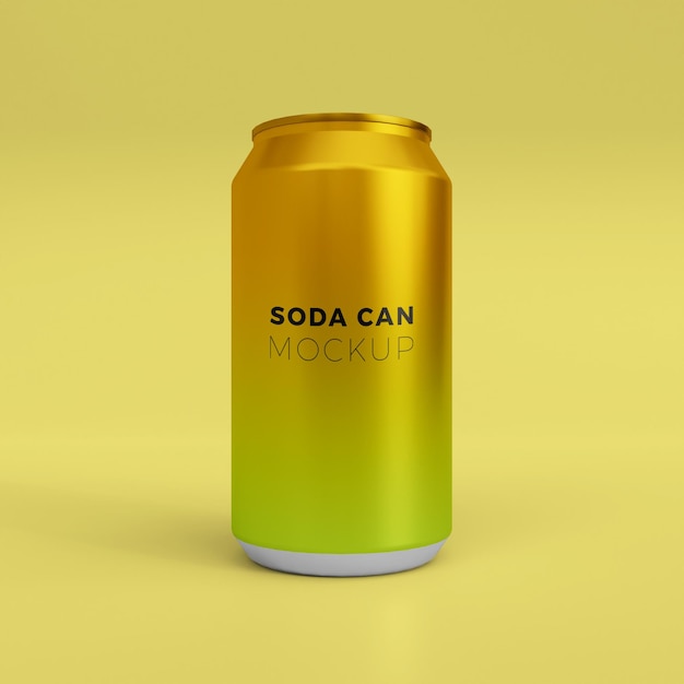 3d realistic soda can mockup