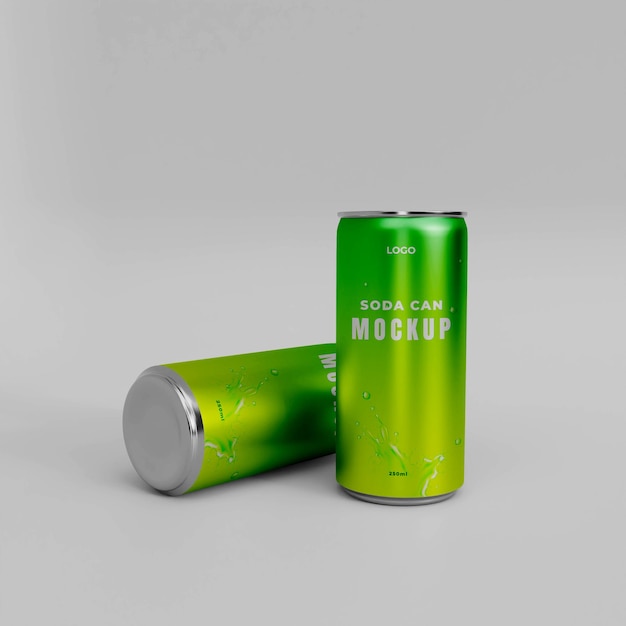 3d realistic soda can mockup