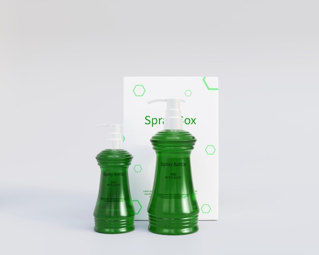 Реалистичный 3d-макет бутылки с распылителем