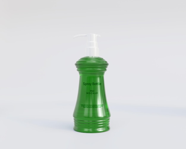 3d realistic spray bottle mockup