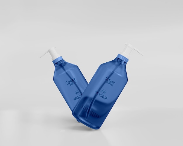 PSD 3d realistic spray bottle mockup