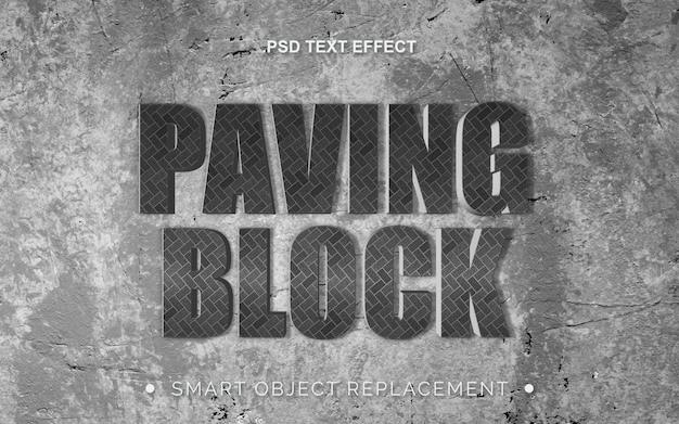 PSD 3d realistic stone text concrete effect