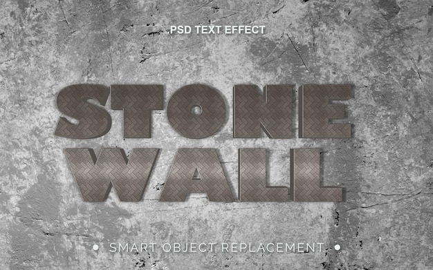 PSD effetto concreto del testo in pietra realistico in 3d