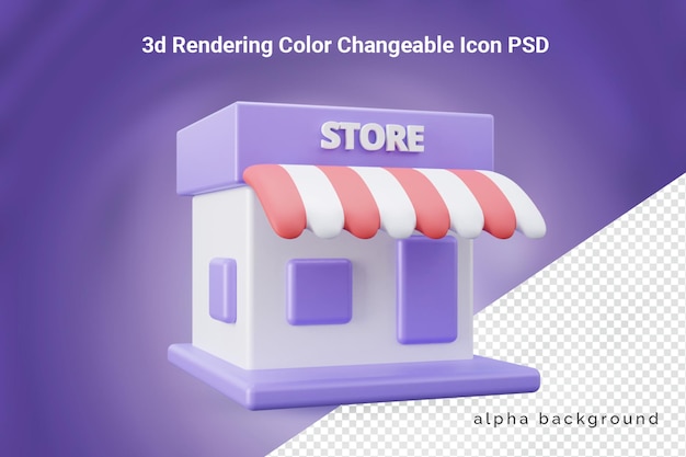 PSD 3d реалистичный значок магазина