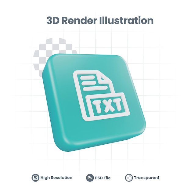웹 모바일 앱 소셜 미디어 프로모션을 위한 3d 현실적인 Txt 파일 아이콘