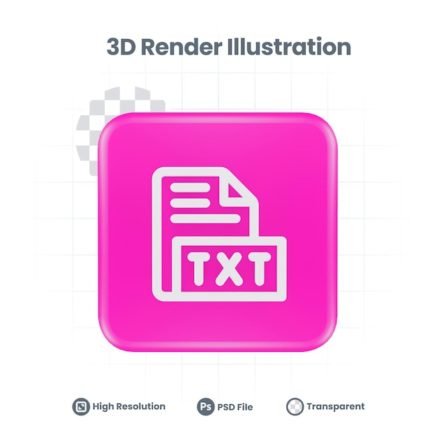 PSD web モバイル アプリのソーシャル メディアのプロモーションのための 3 d の現実的な txt ファイルのアイコン