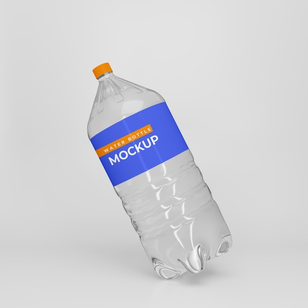 PSD 3d  realistic water bottle mockup