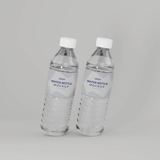 PSD 3d realistic water bottle mockup