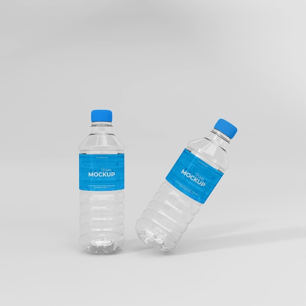 3d realistic water bottle mockup