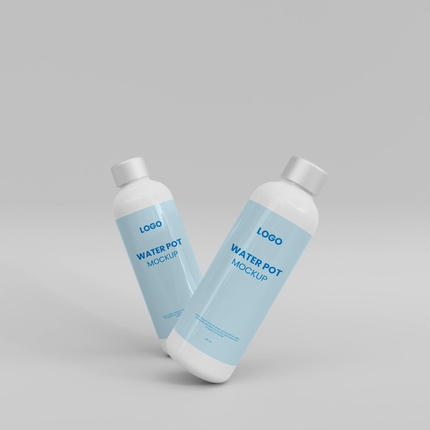 PSD mockup di bottiglia d'acqua realistica 3d