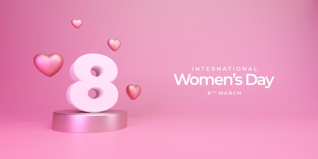 3d realistic womens day celebrations