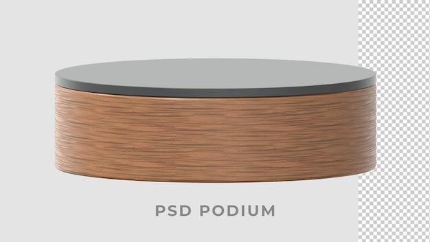 3D realistic wood luxury podium