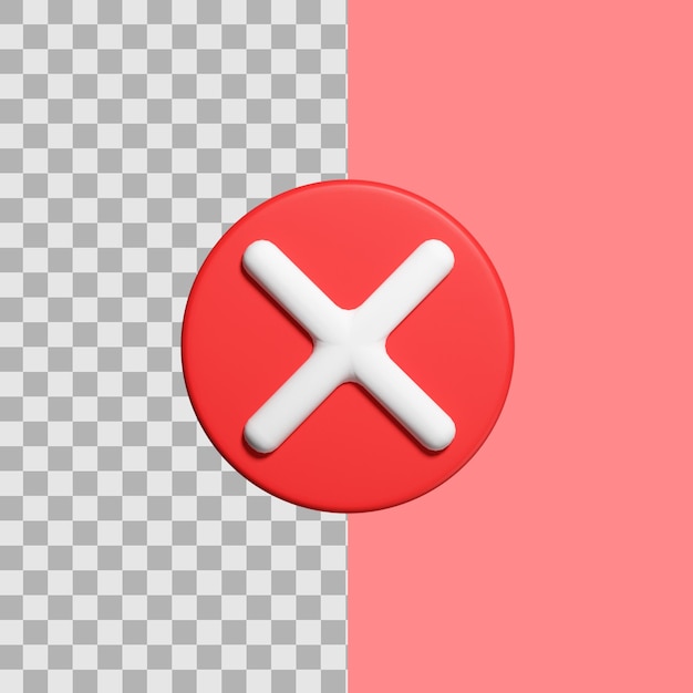 3D Realistic wrong button illustration