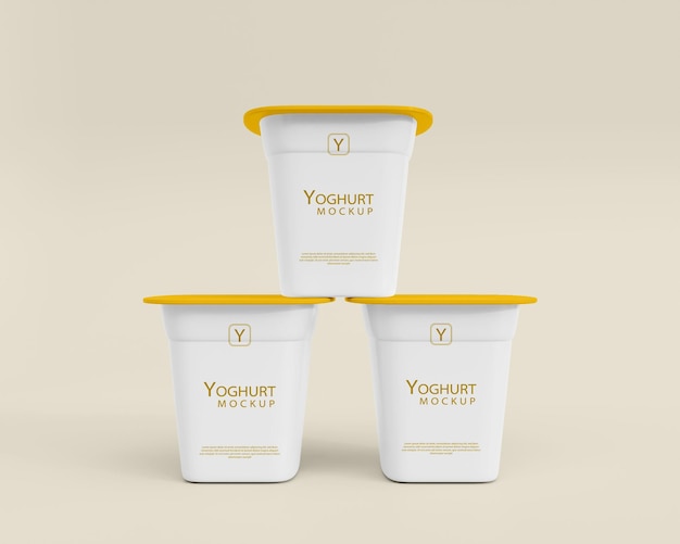 Mockup di tazza di yogurt realistico 3d