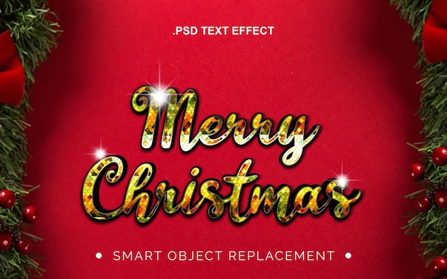 3D realistisch kerstthema Winter Teksteffect
