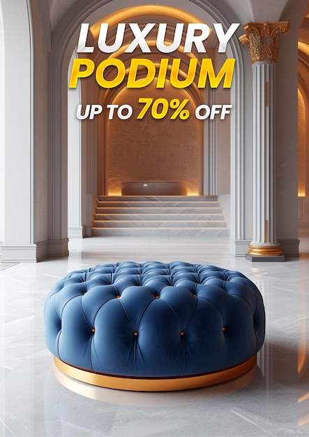 PSD 3d realistisch luxe podium voor productpresentatie mock-up poster ontwerp achtergrond