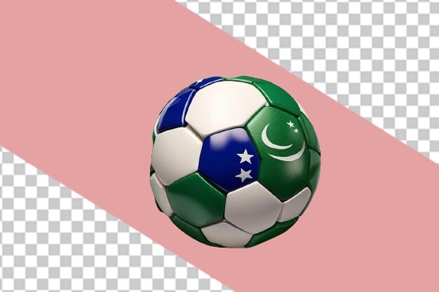 3d realistisch van voetbal met vlag van pakistan