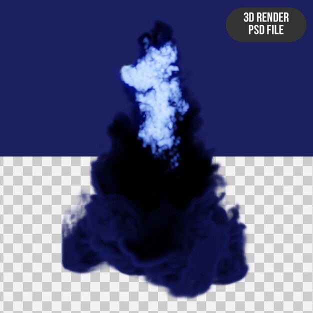 PSD 3d realistische blauwe explosie geïsoleerd