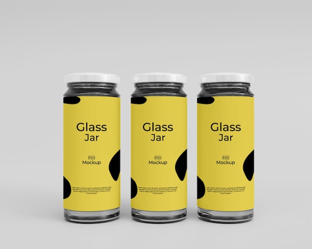 3D-realistische glazen pot mockup